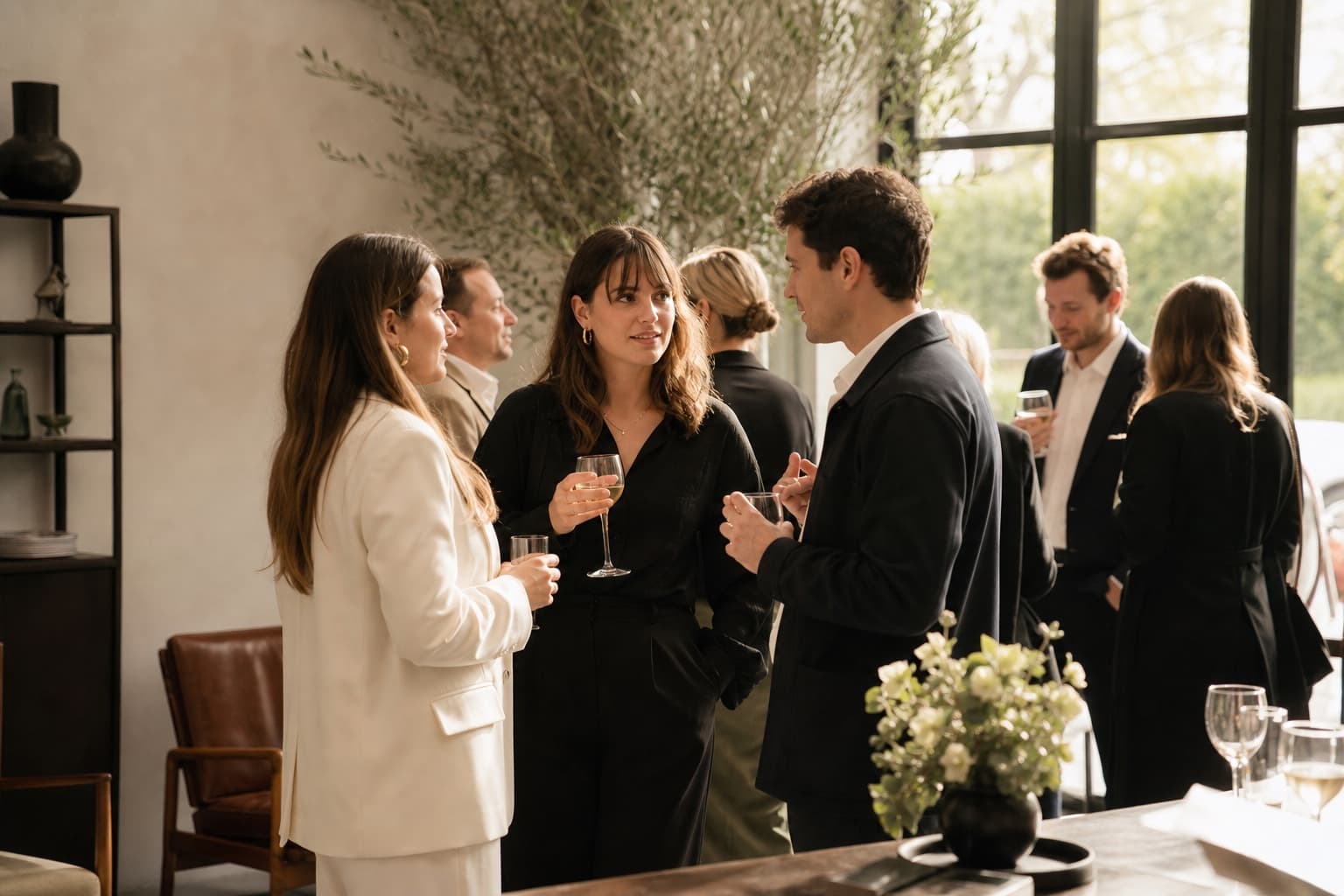 Guests talking at an elegant business event