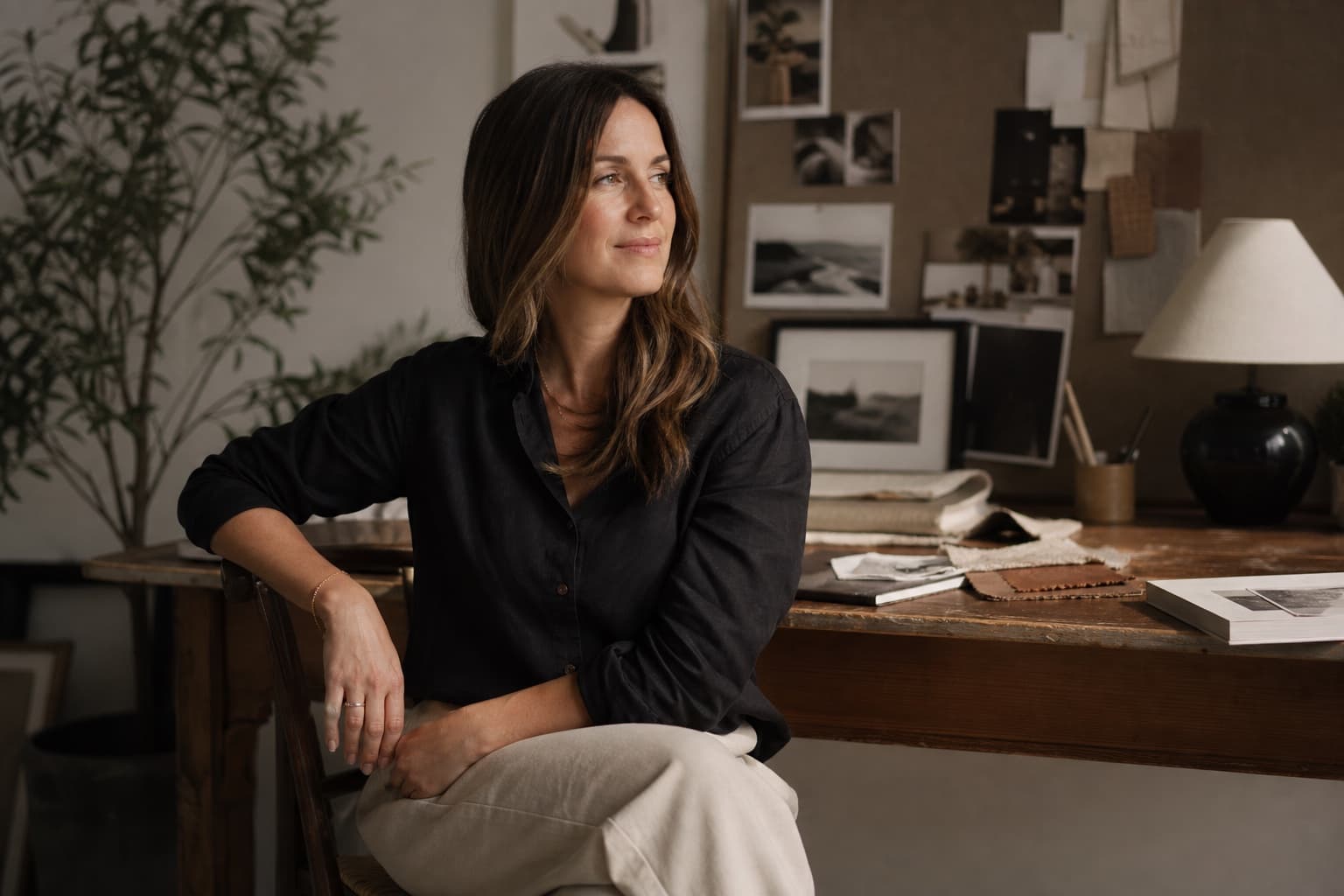 Founder seated for a personal branding portrait